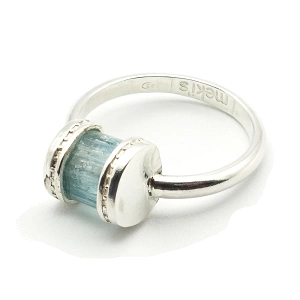 Aquamarin und 925er Silber Ring