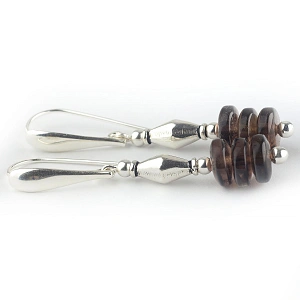 Smoky Quartz Earrings and Sterling ...