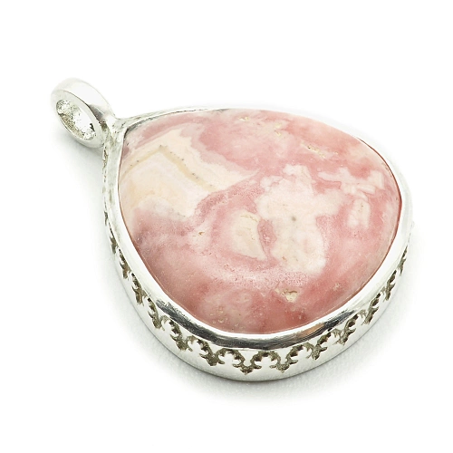 Rhodochrosite and 925 Silver Pendant