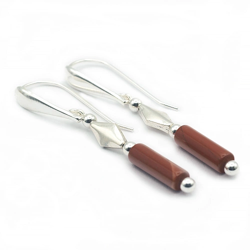 Red Jasper Earrings and Sterling Silver